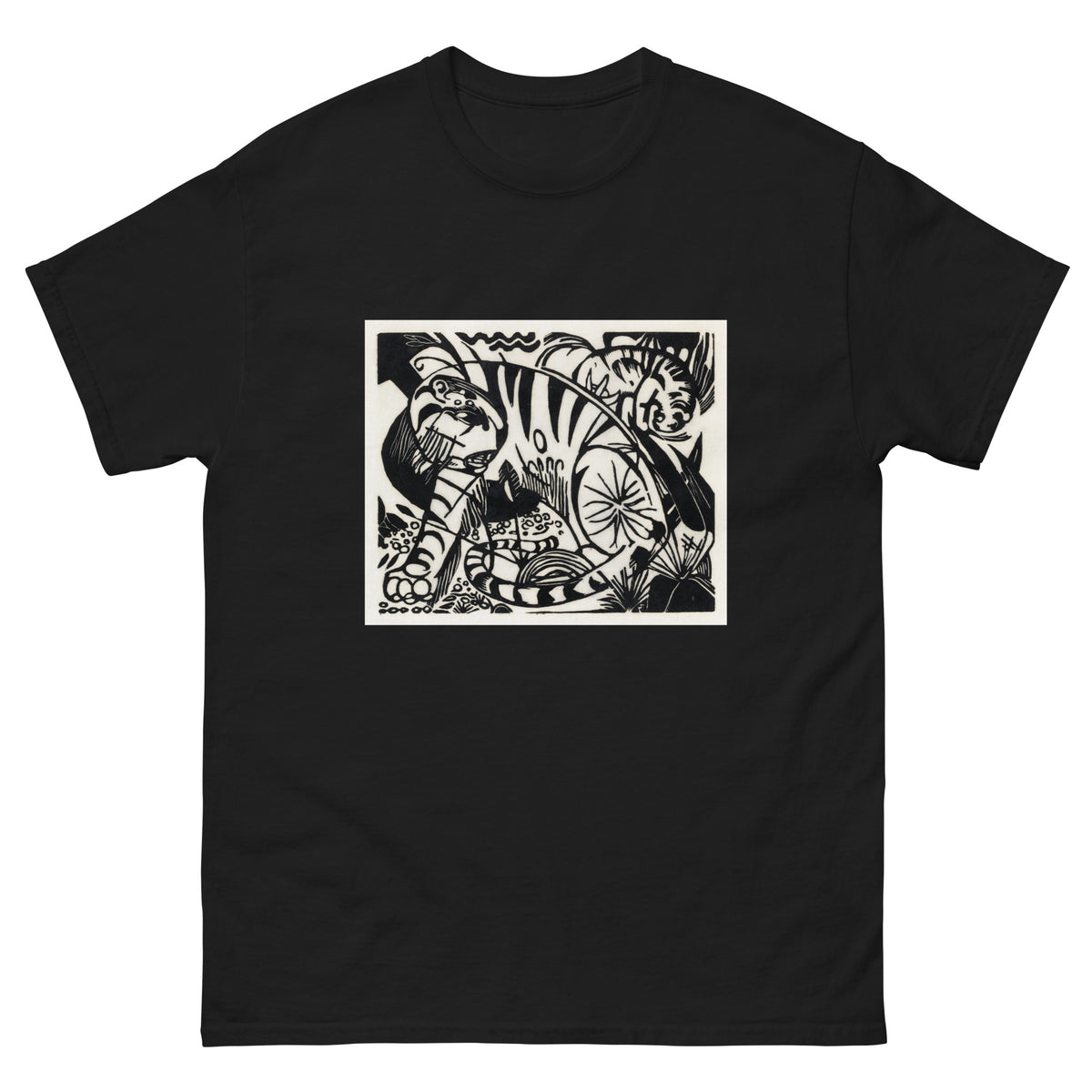 Black T-shirt Tiger Print Essential