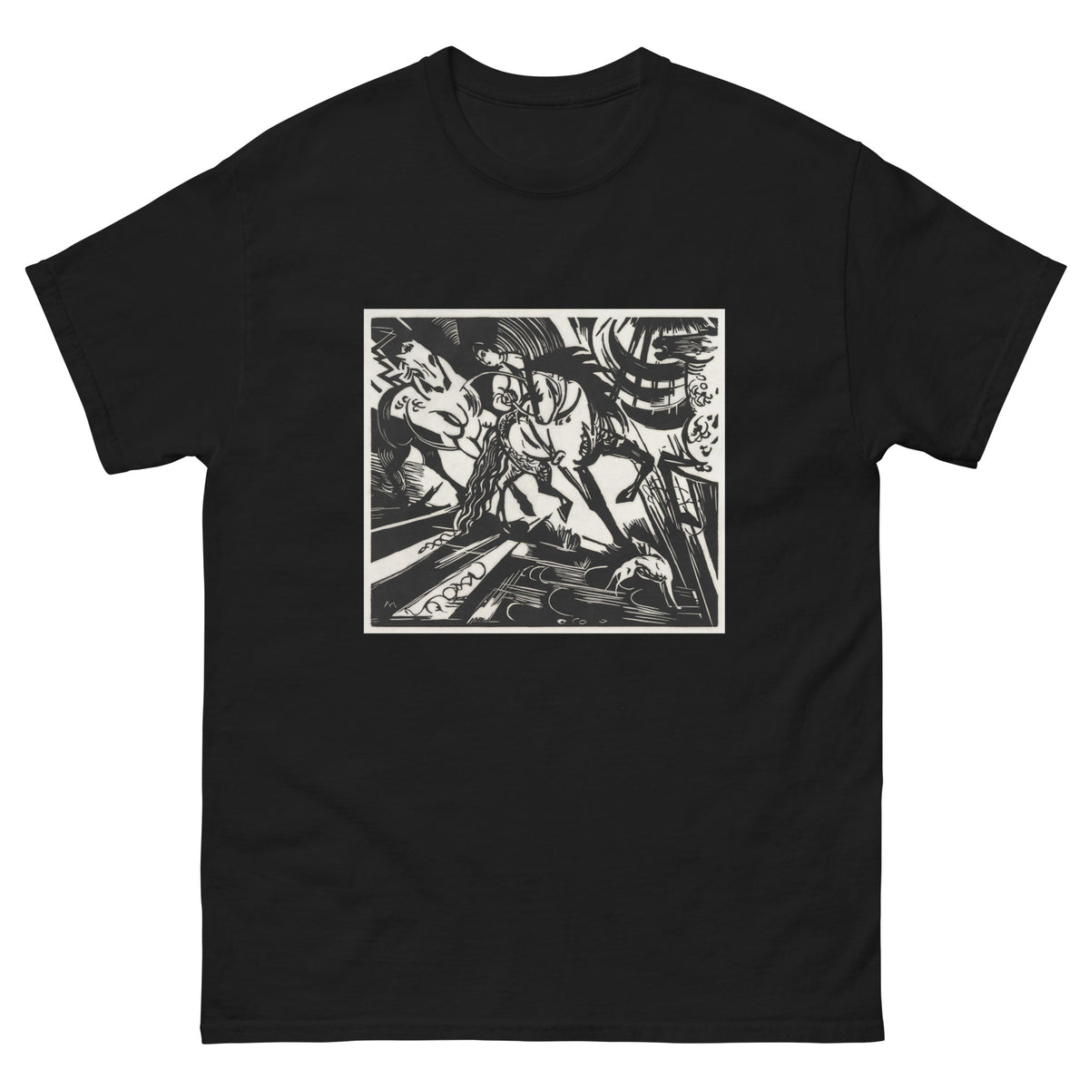 Black T-shirt The Riding School Print Essential