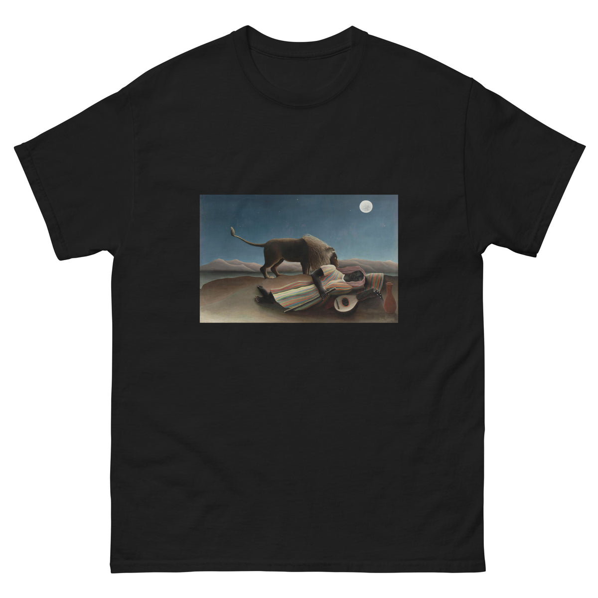 Black T-shirt Henri Rousseau The Sleeping Gypsy La Bohemienne Endormie Famous Painting Essential