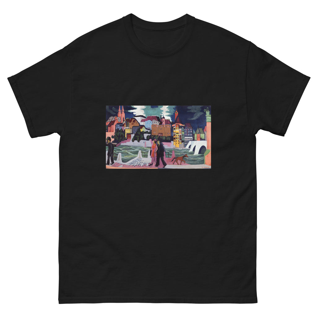 Black T-shirt Ernst Ludwig Kirchner View Of Basel And The Rhine Famous Painting Essential