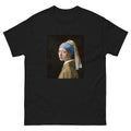 Black T-shirt Johannes Vermeer Girl With A Pearl Earring Famous Painting Essential