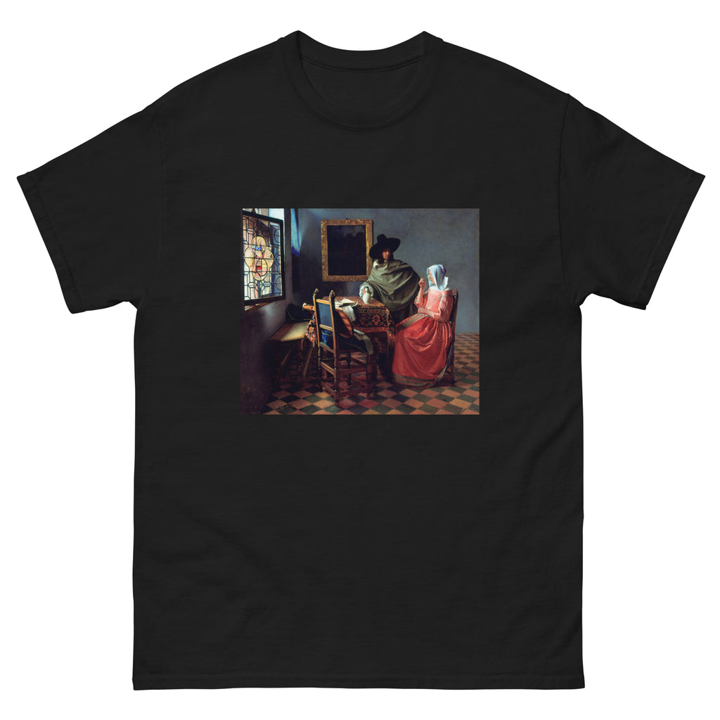Black T-shirt Johannes Vermeer The Wine Glass Famous Painting Essential