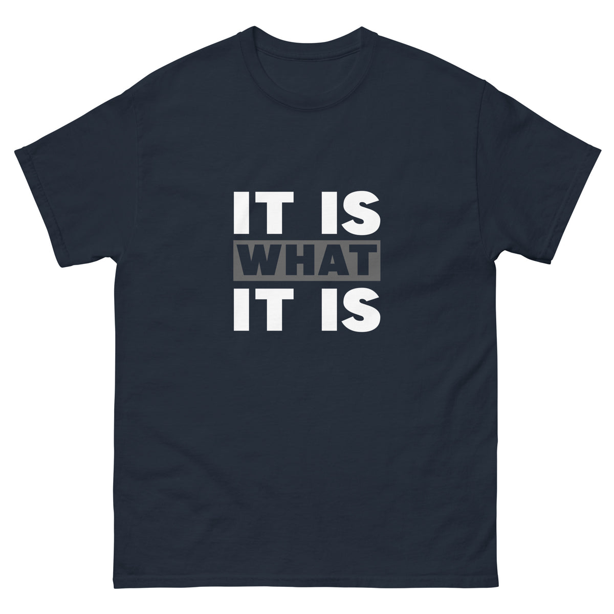Navy T-shirt It Is What It Is Essential