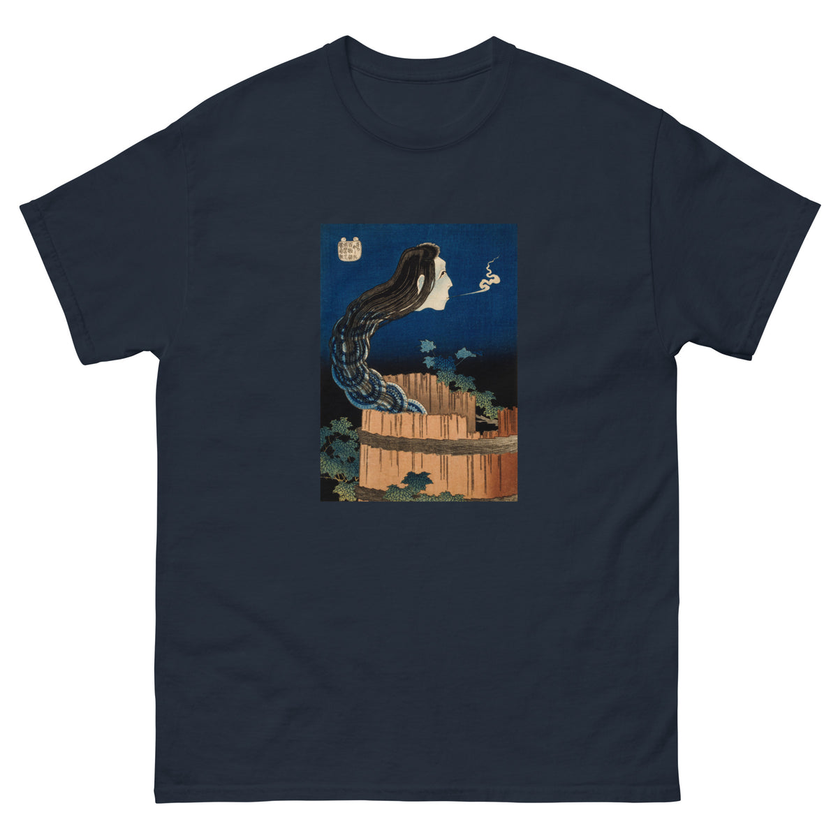 Navy T-shirt The Plate Mansion - Katsushika Hokusai 1760 Essential