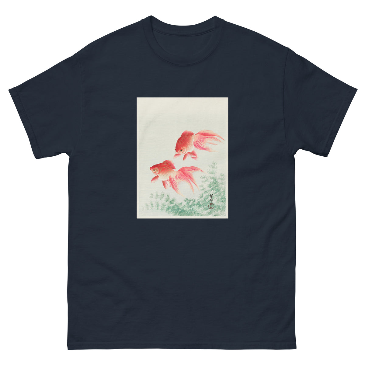 Navy T-shirt Two Veil Goldfish - Ohara Koson 1926 Essential