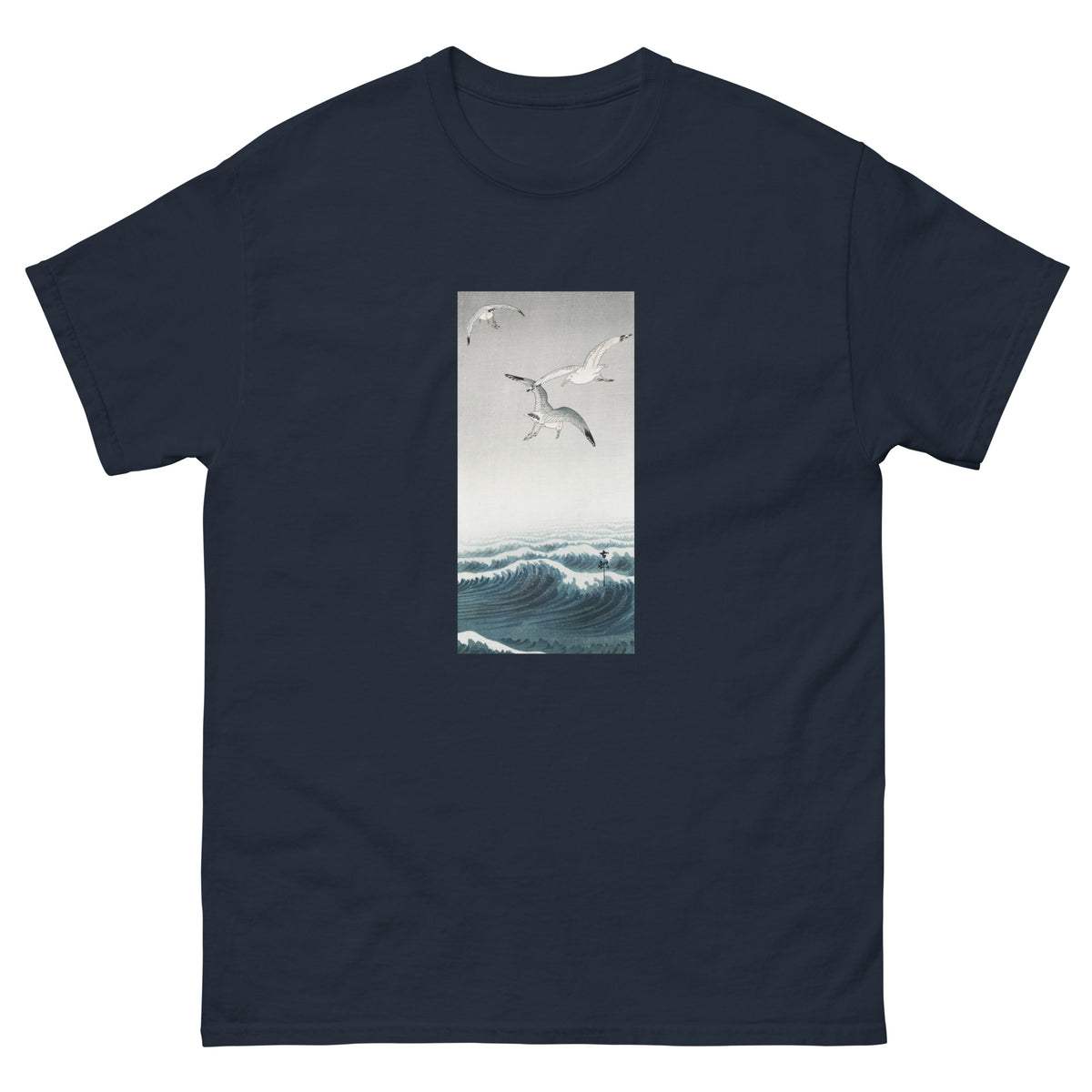 Navy T-shirt Three Seagulls - Ohara Koson 1900 Essential