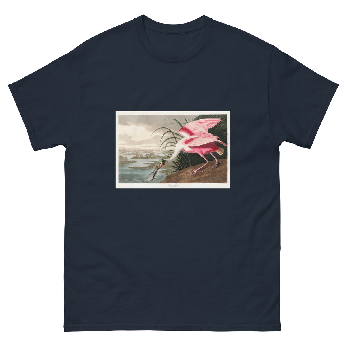Navy T-shirt Roseate Spoonbill Essential