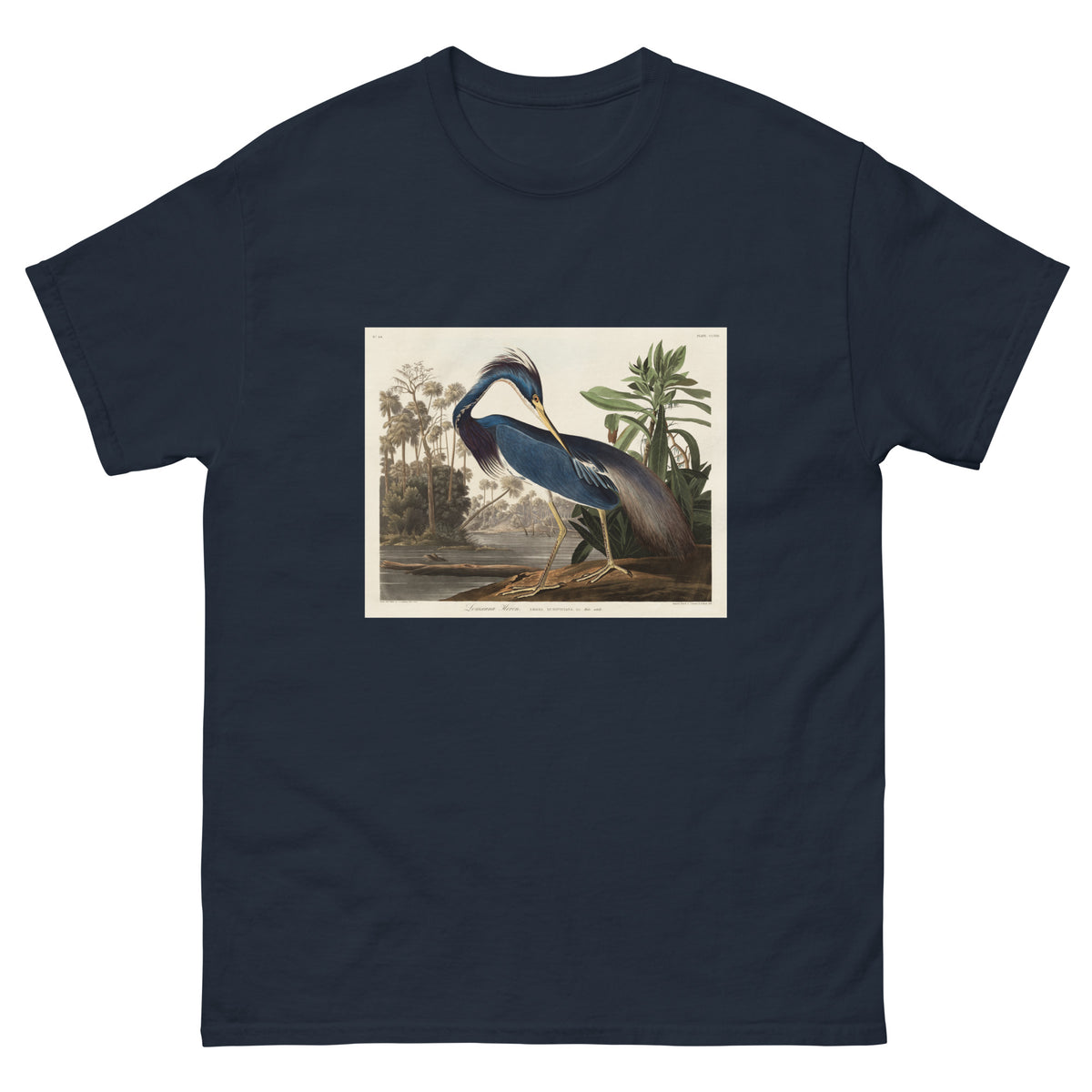 Navy T-shirt Louisiana Heron Essential