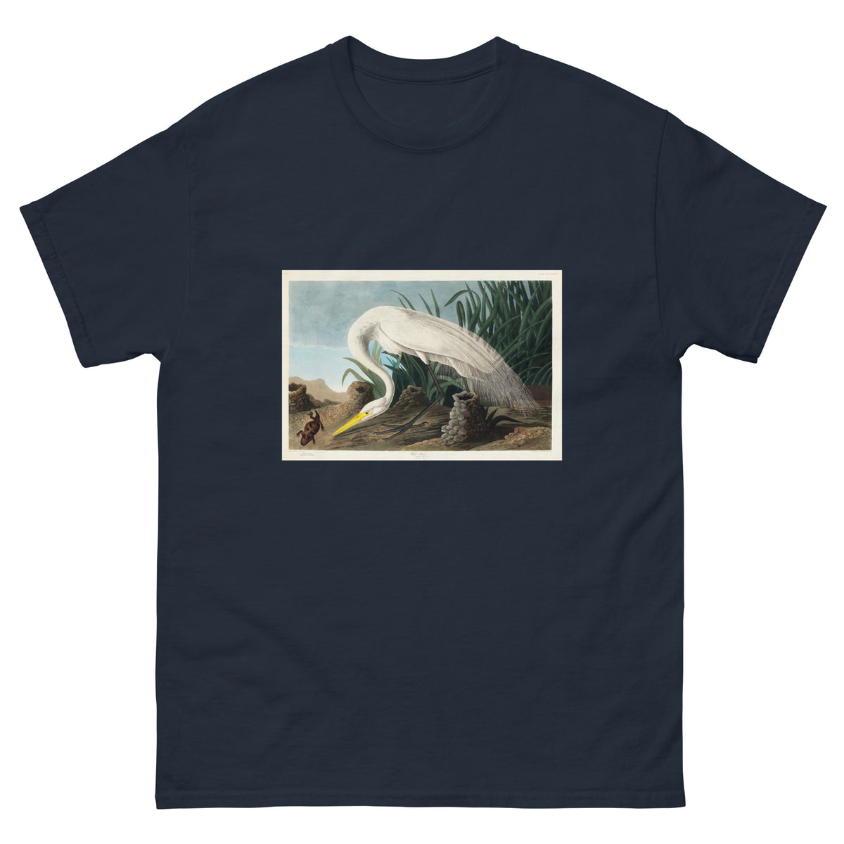 Navy T-shirt White Heron Essential