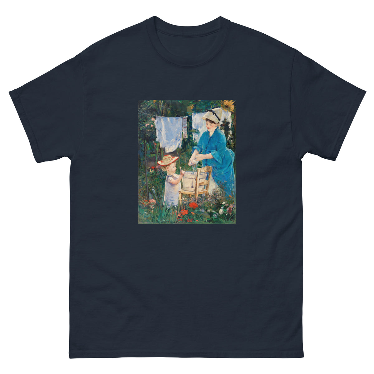 Navy T-shirt Laundry Le Linge Painting In High Resolution Essential