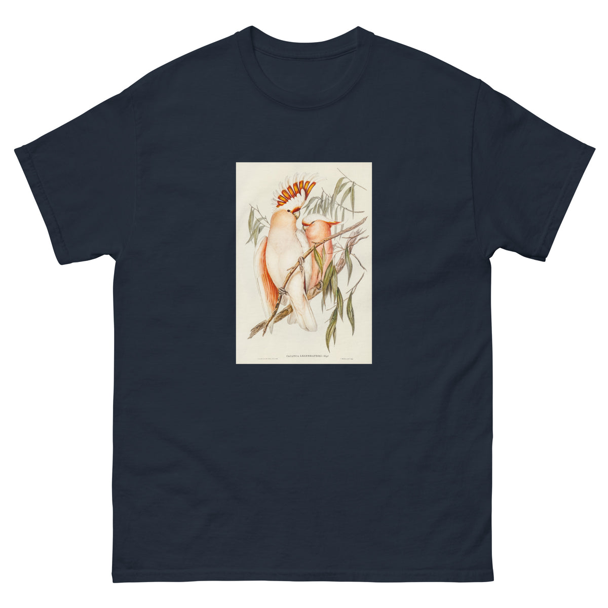 Navy T-shirt Leadbeater S Cockatoo Cacatua Leadbeaterii Illustrated - Elizabeth Gould 1804 Essential