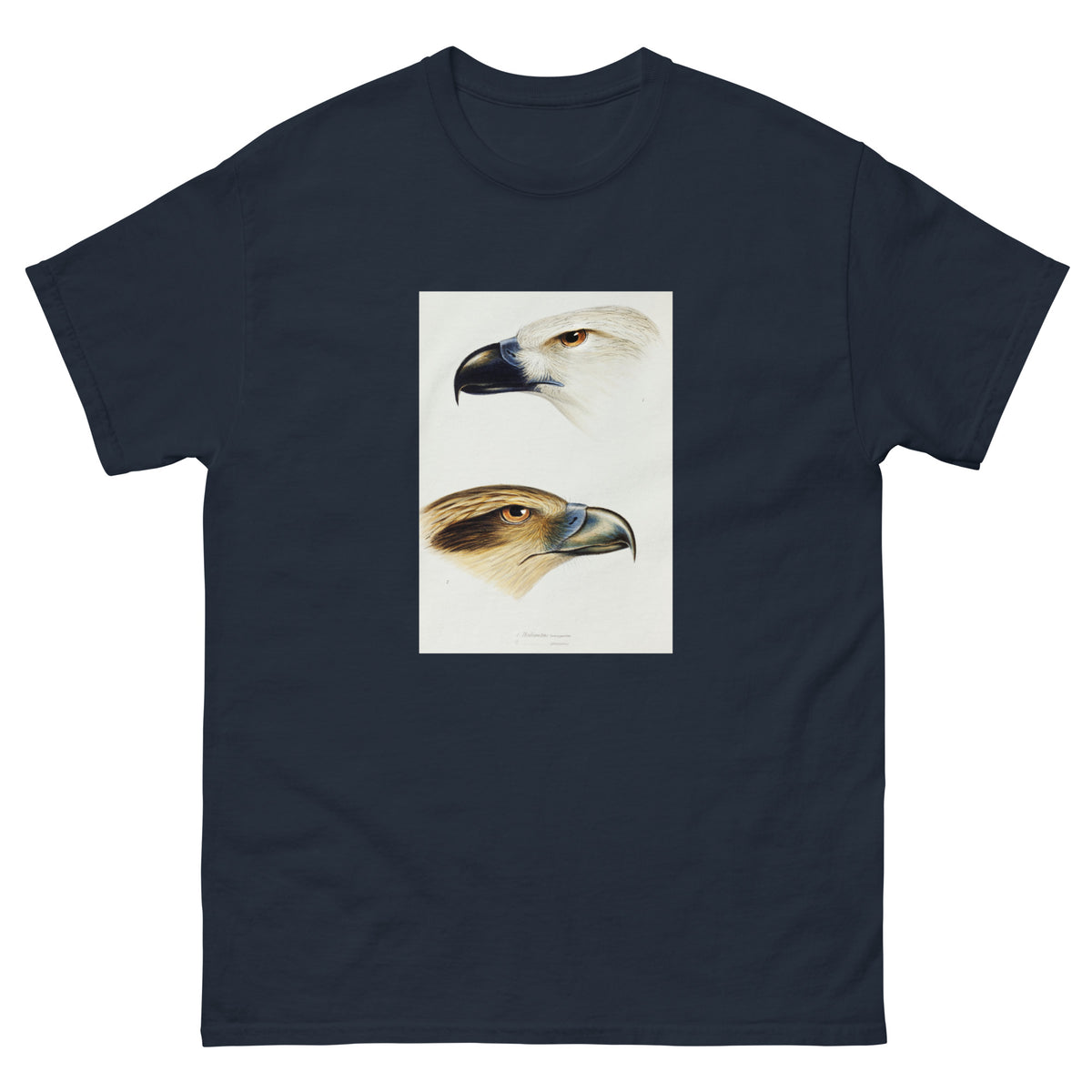 Navy T-shirt 1 White-Bellied Sea Eagle Haliaeetus Leucogaster 2 Whistling Kite Haliastur Sphenurus Illustrated Essential
