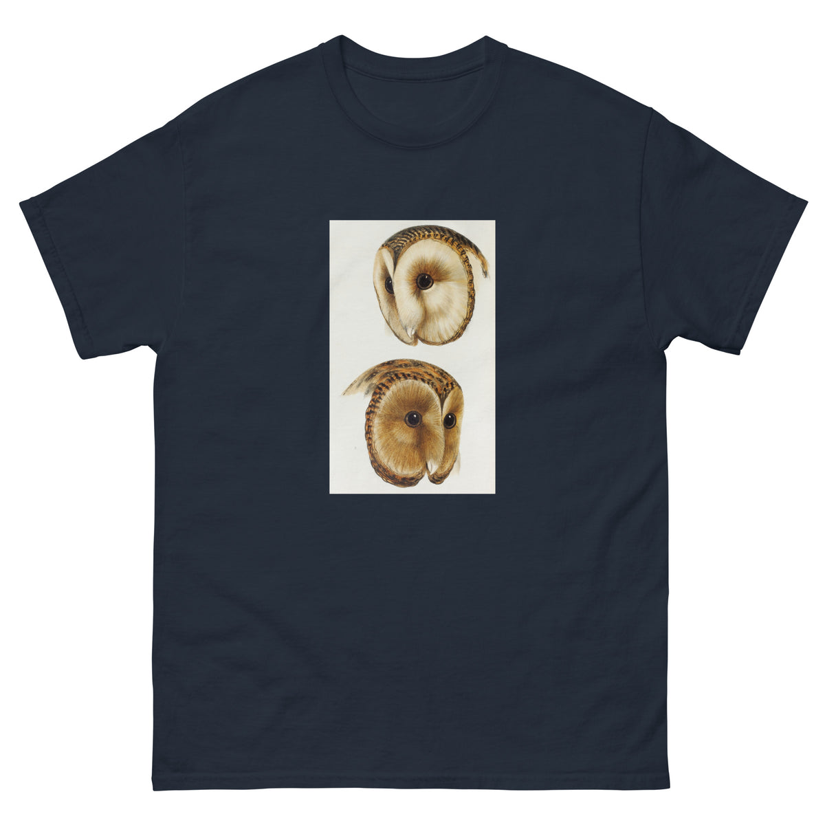 Navy T-shirt 1 Masked Barn Owl Strix Personata 2 Tasmanian Masked Owl Strix Castanops Illustrated Essential