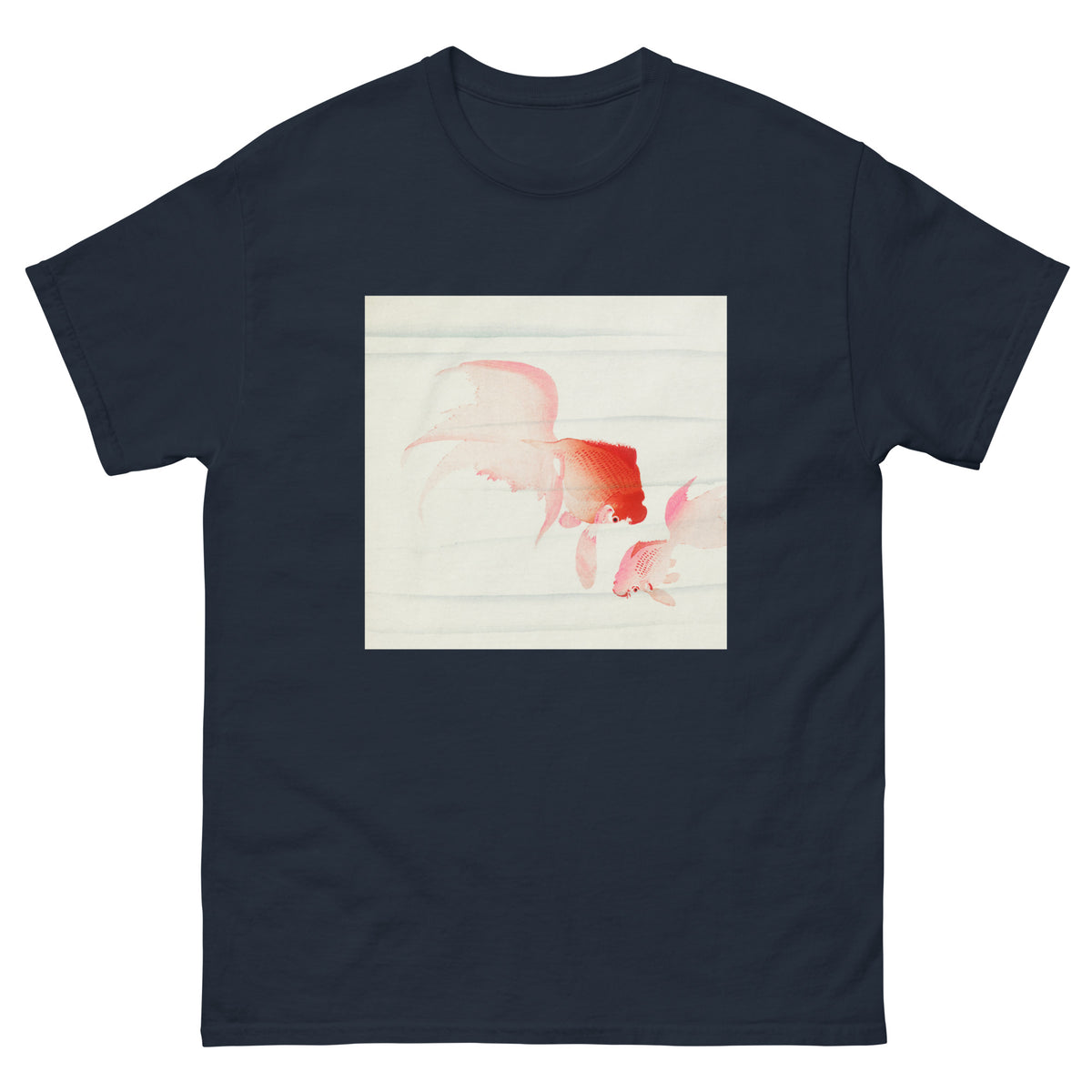 Navy T-shirt Gold Fish - Ohara Koson 1900 Essential