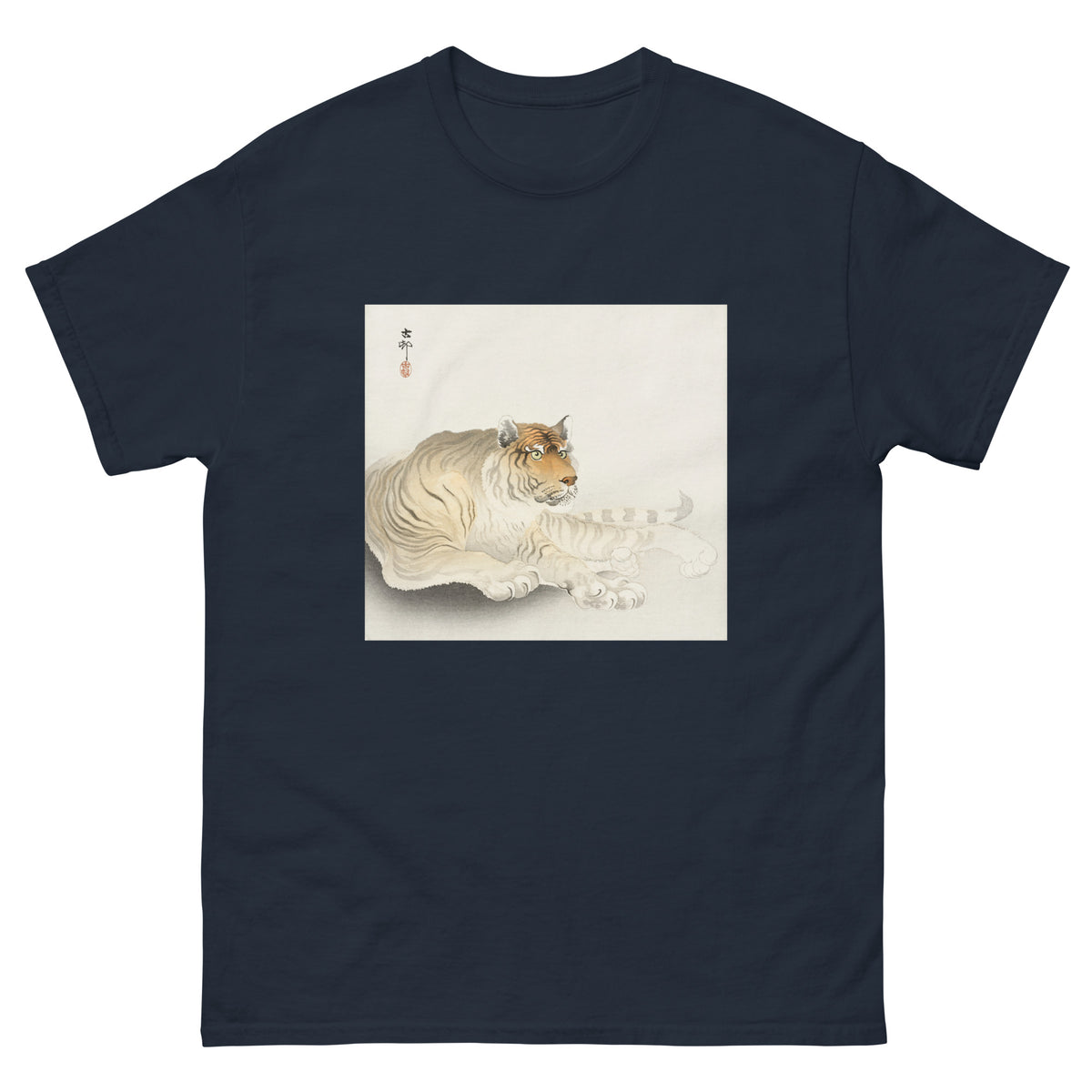 Navy T-shirt Tiger - Ohara Koson 1900 Essential