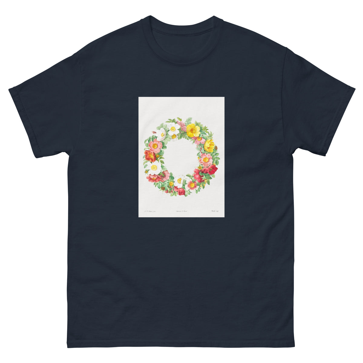 Navy T-shirt Roses Essential