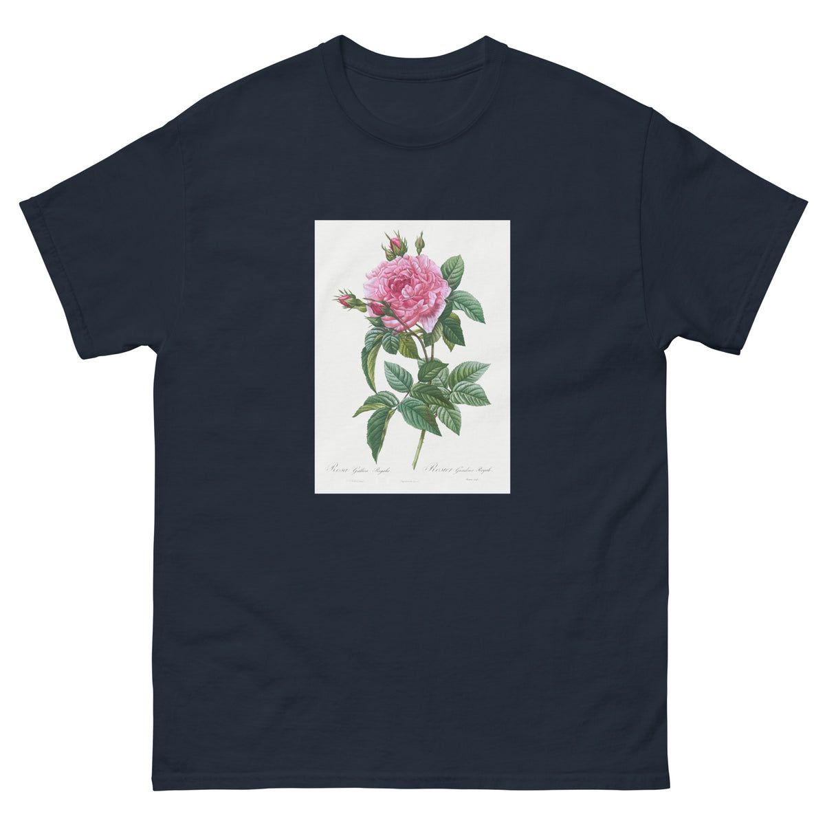 Navy T-shirt Gallic Rose Rosa Gallica Regalis Essential