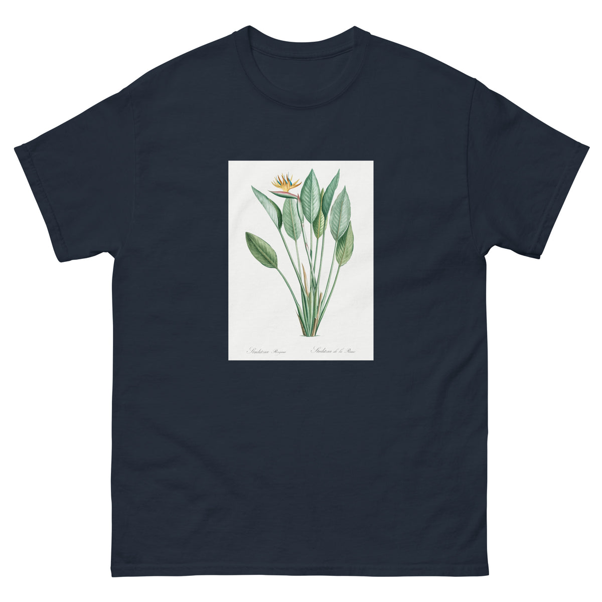 Navy T-shirt Bird Of Paradise Illustration II Essential