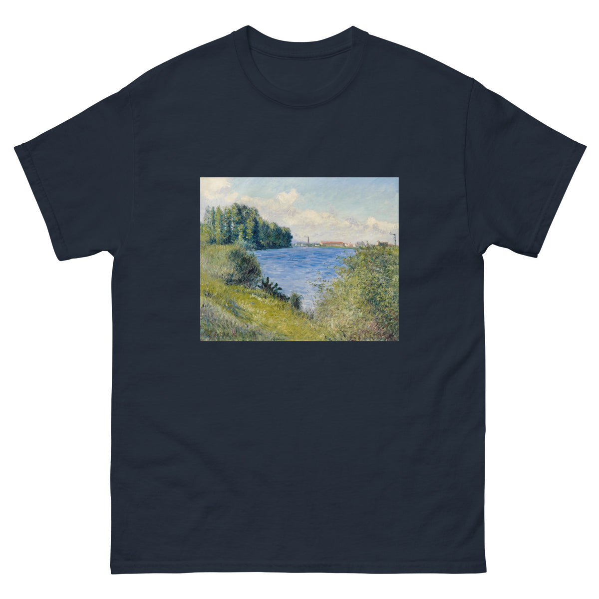 Navy T-shirt The Seine At Argenteuil Painting In High Resolution Essential