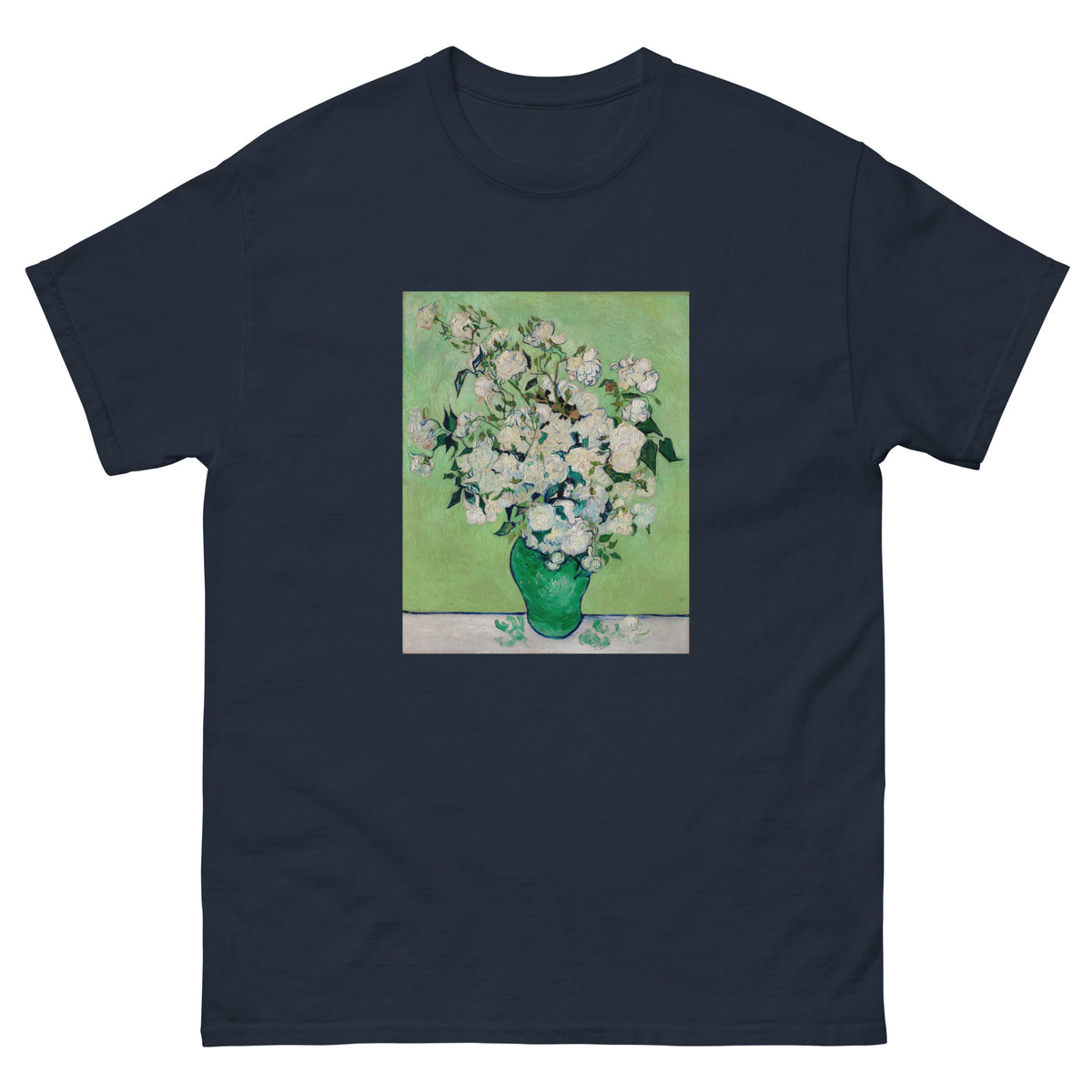 Navy T-shirt Roses Van Gogh Met Essential