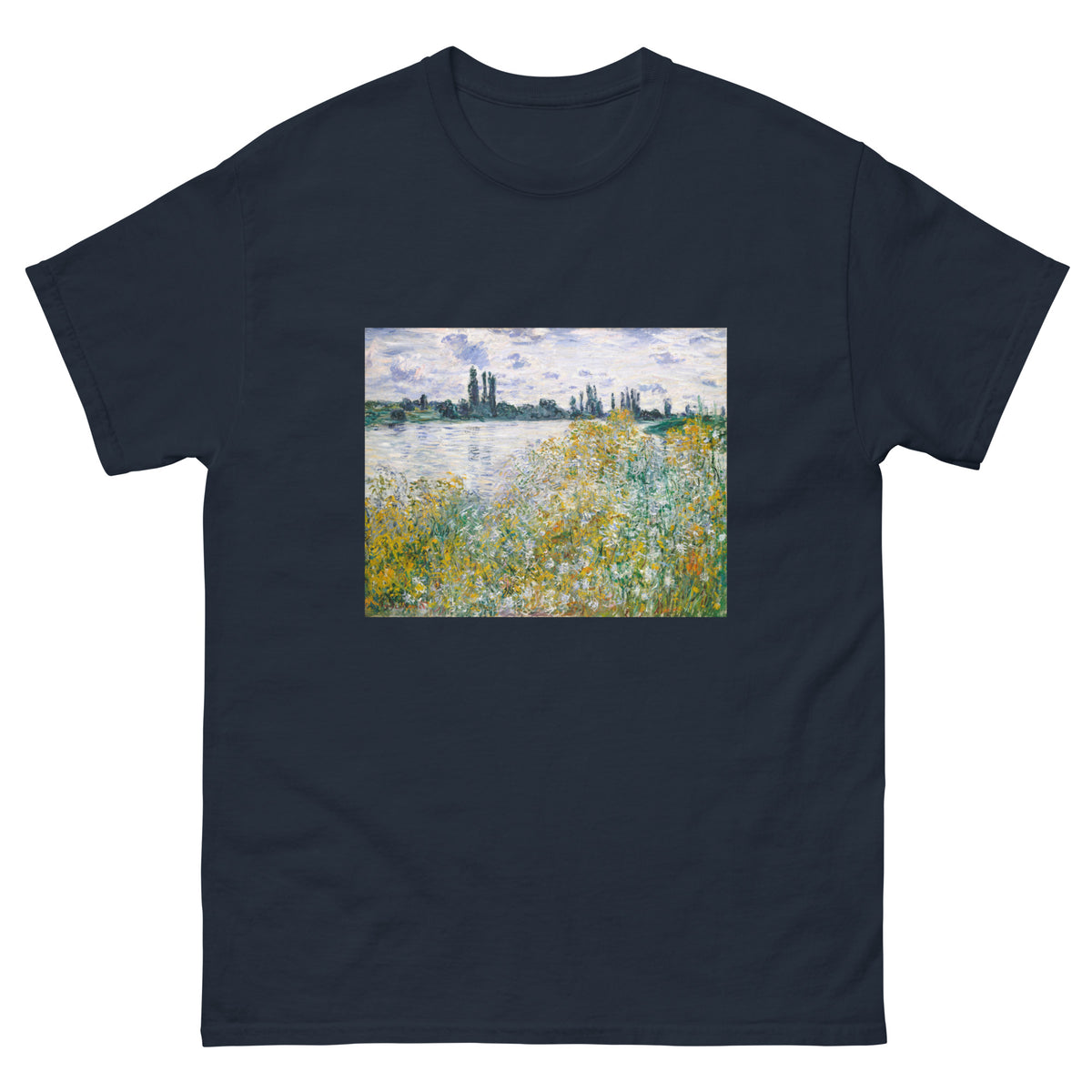 Navy T-shirt Icirc Le Aux Fleurs Near Vetheuil Essential