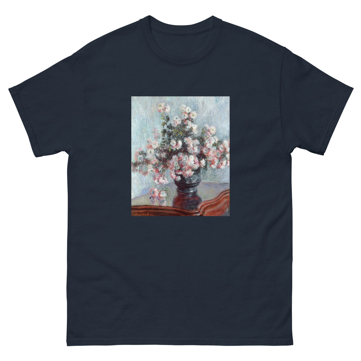 Navy T-shirt Chrysanthemums Essential