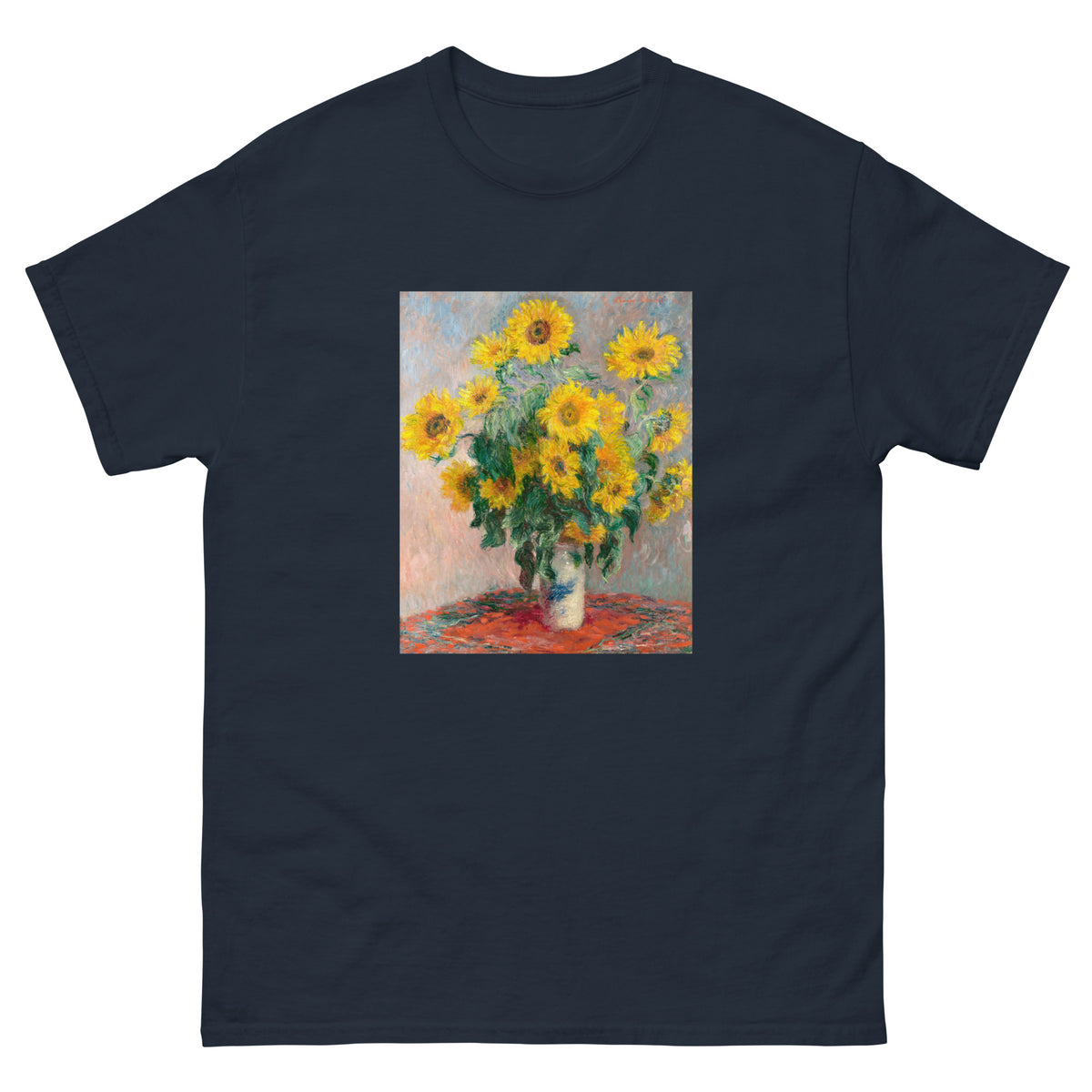 Navy T-shirt Bouquet Of Sunflowers Essential