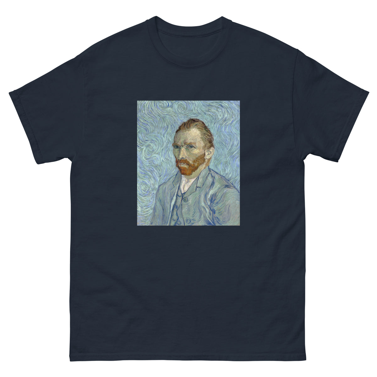 Navy T-shirt Vincent Van Gogh S Self-Portrait Famous Painting Essential