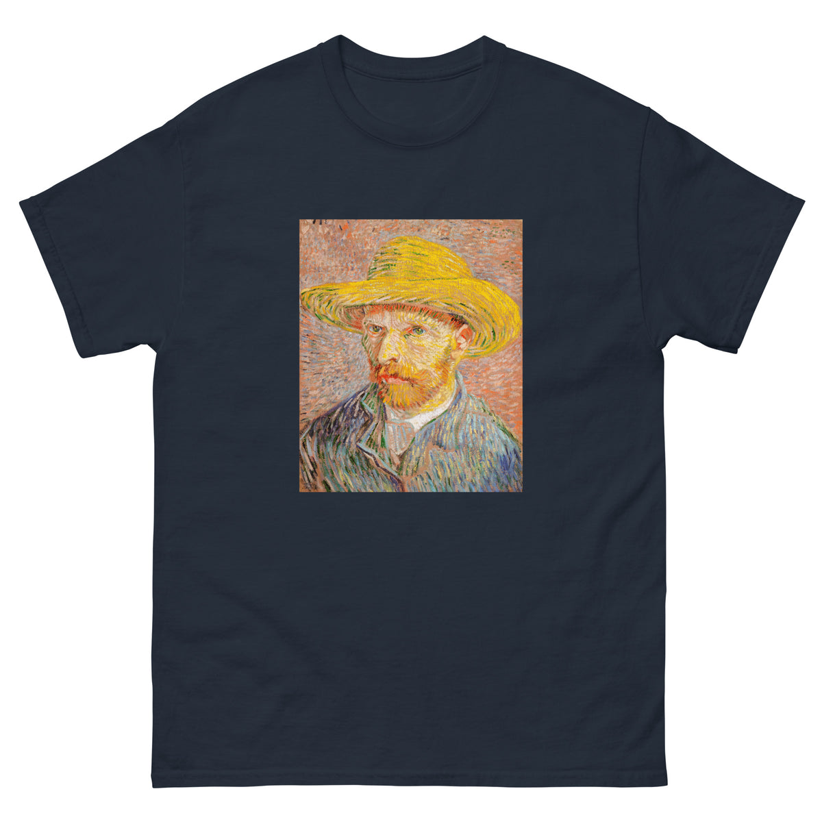 Navy T-shirt Self-Portrait With A Straw Hat Essential