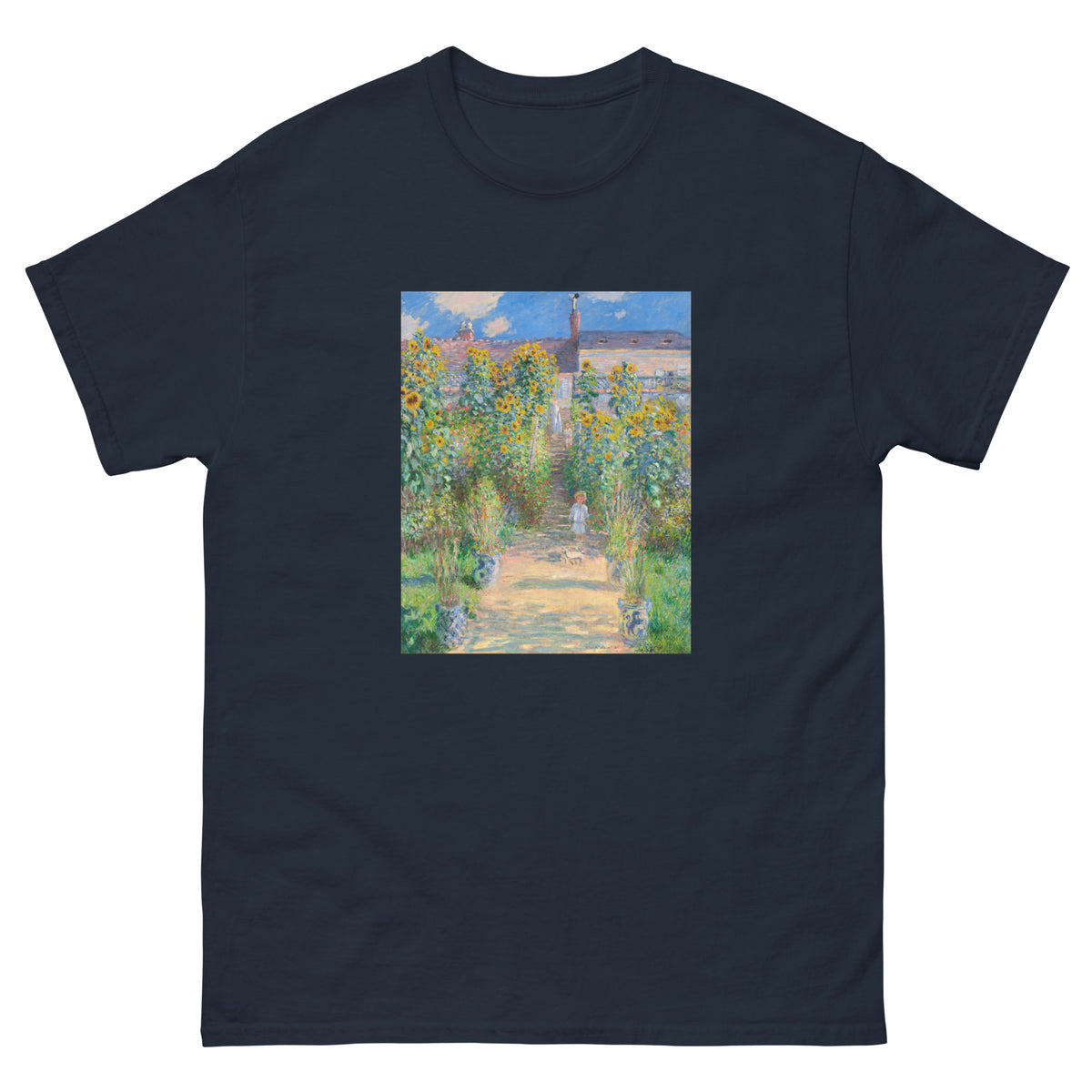 Navy T-shirt The Artist S Garden At Vetheuil Essential