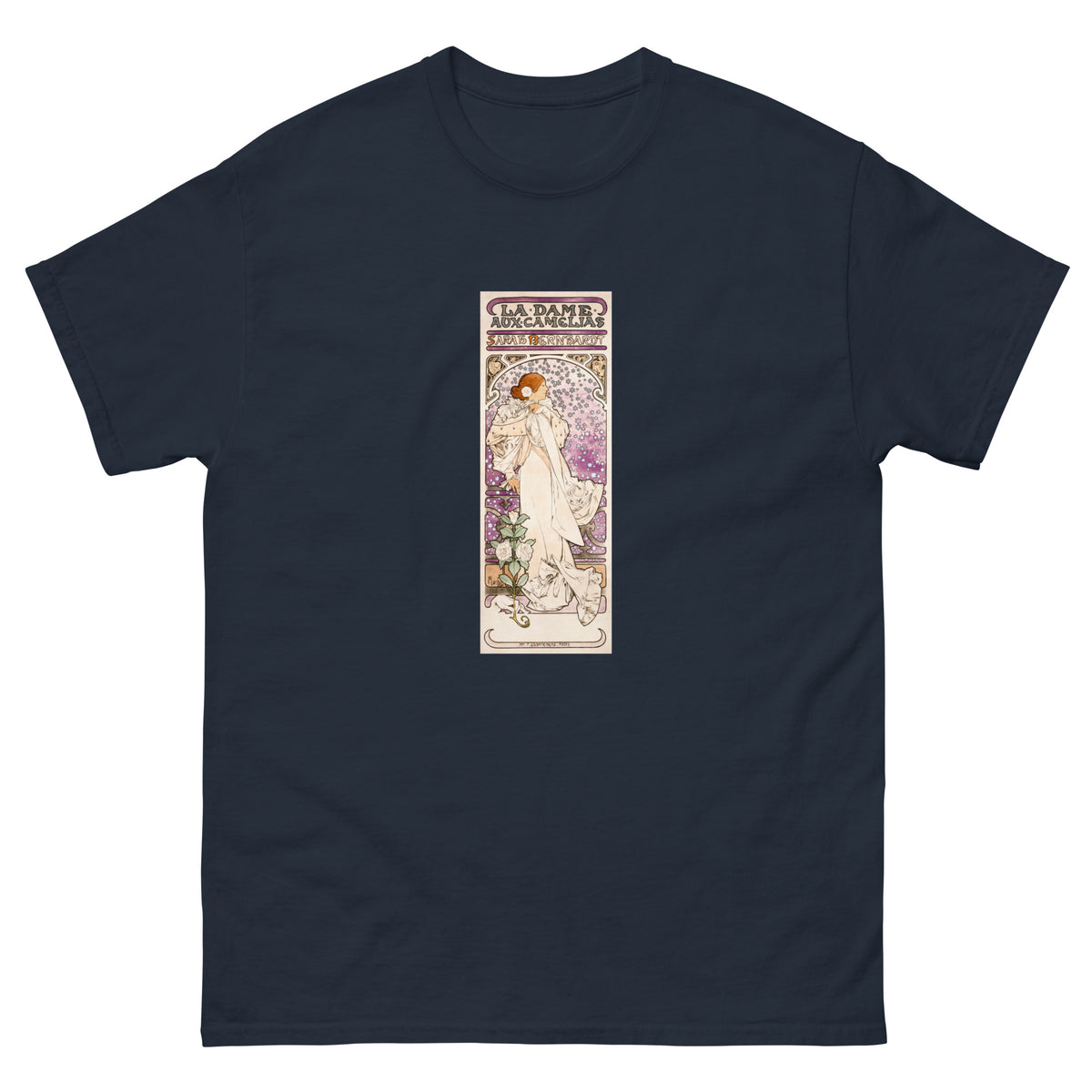 Navy T-shirt La Dame Aux Camelias Sarah Bernhardt Essential