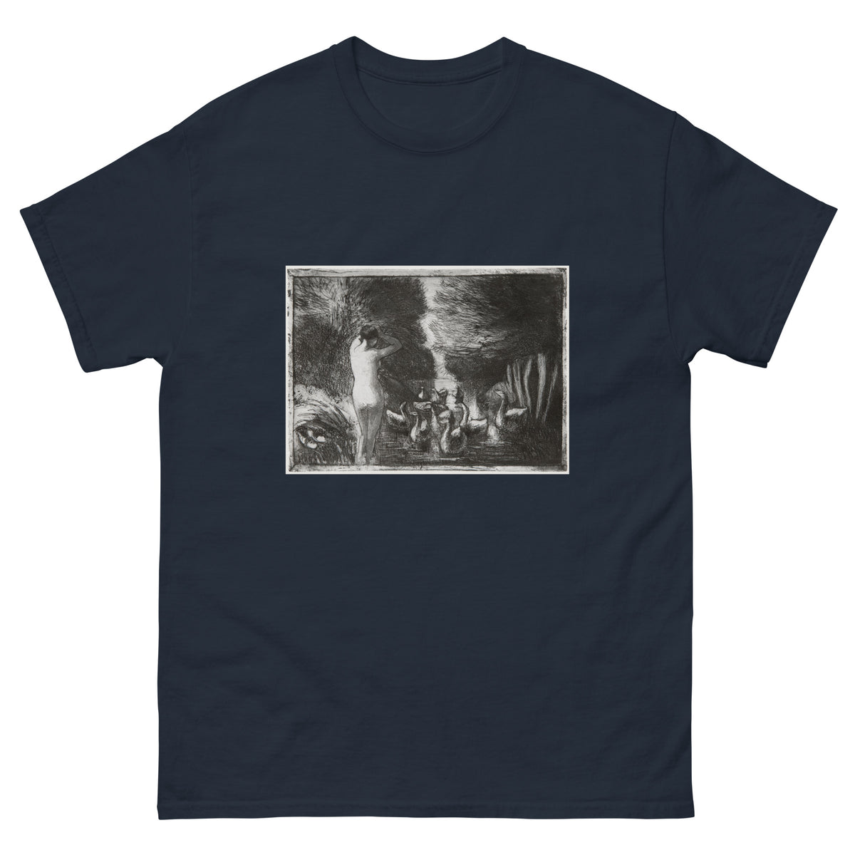 Navy T-shirt Bather With Geese Essential