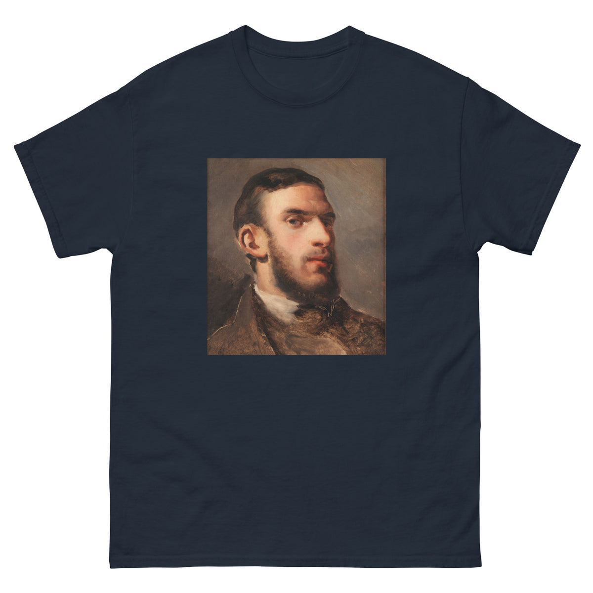 Navy T-shirt Self-Portrait Painting In High Resolution Essential