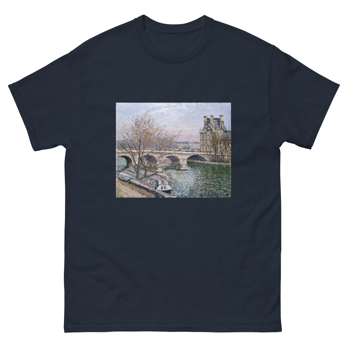 Navy T-shirt The Pont Royal And The Pavillon De Flore Essential
