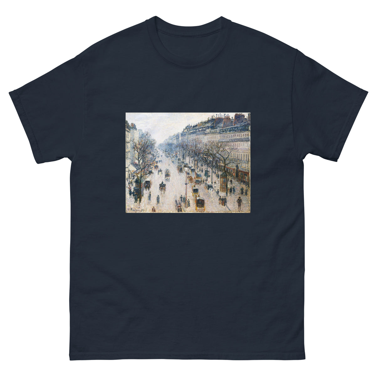 Navy T-shirt The Boulevard Montmartre On A Winter Morning Essential