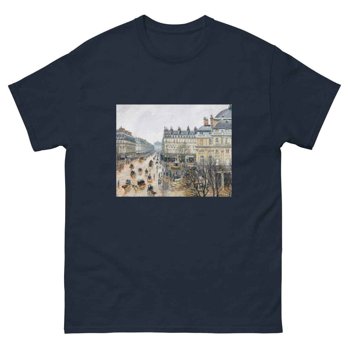 Navy T-shirt French Theater Square Paris Painting In High Resolution Essential