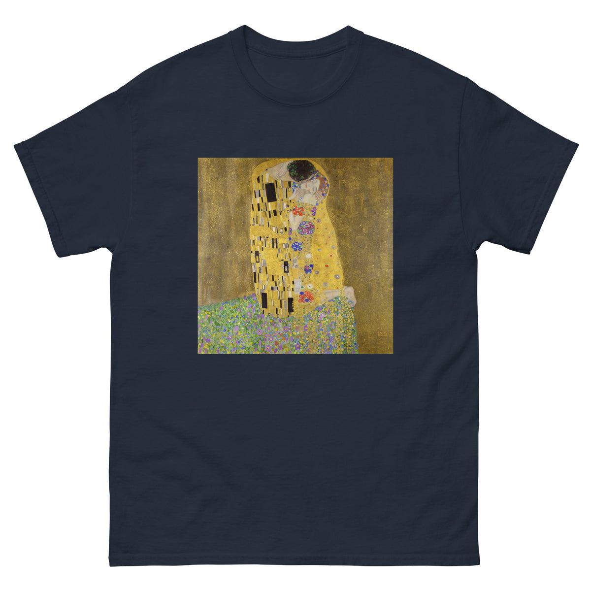 Navy T-shirt Gustav Klimt The Kiss Famous Painting Essential