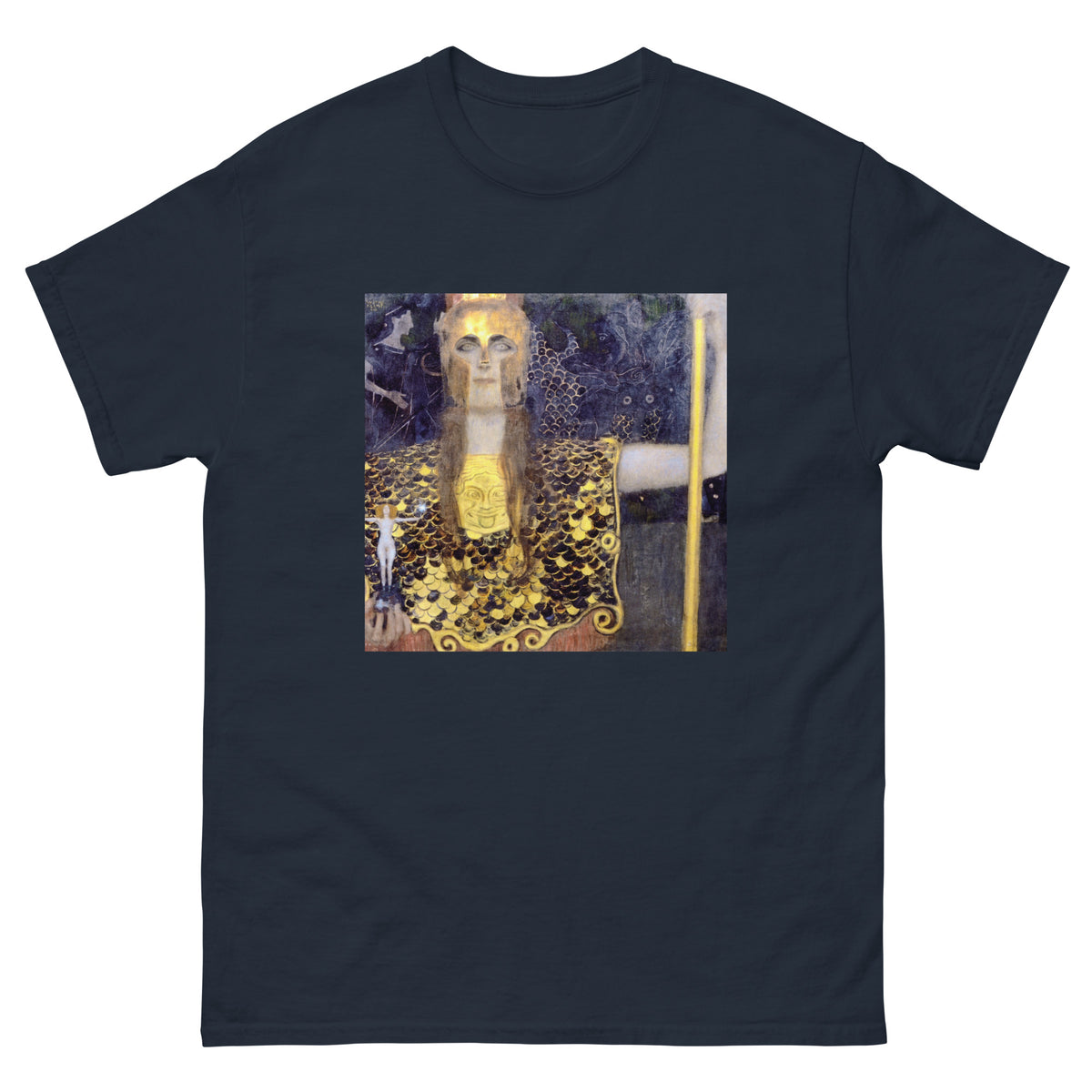 Navy T-shirt Gustav Klimt Pallas Athena Famous Painting Essential
