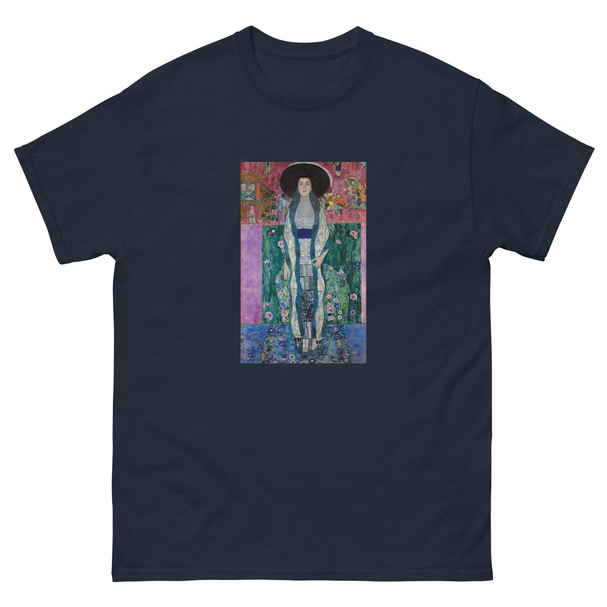 Navy T-shirt Gustav Klimt Portrait Of Adele Bloch-Bauer Famous Painting Essential