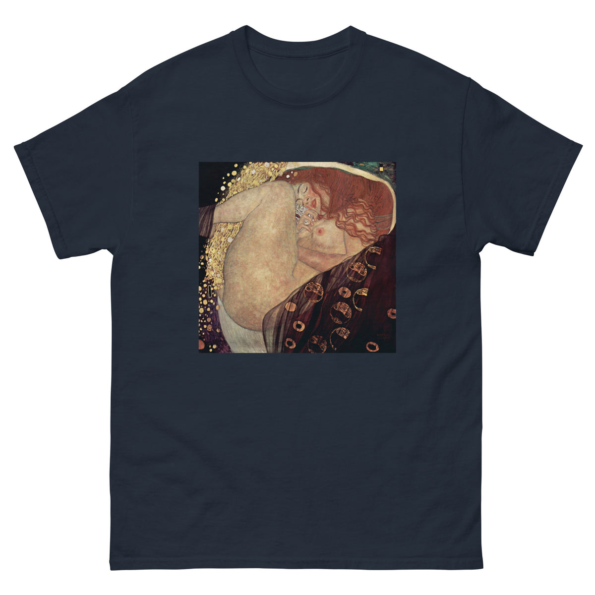 Navy T-shirt Gustav Klimt Danae Famous Painting Essential