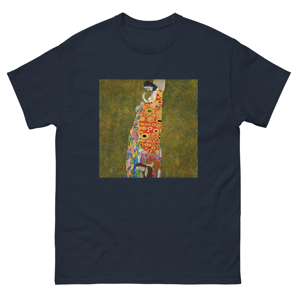 Navy T-shirt Gustav Klimt Hope II Famous Painting Essential