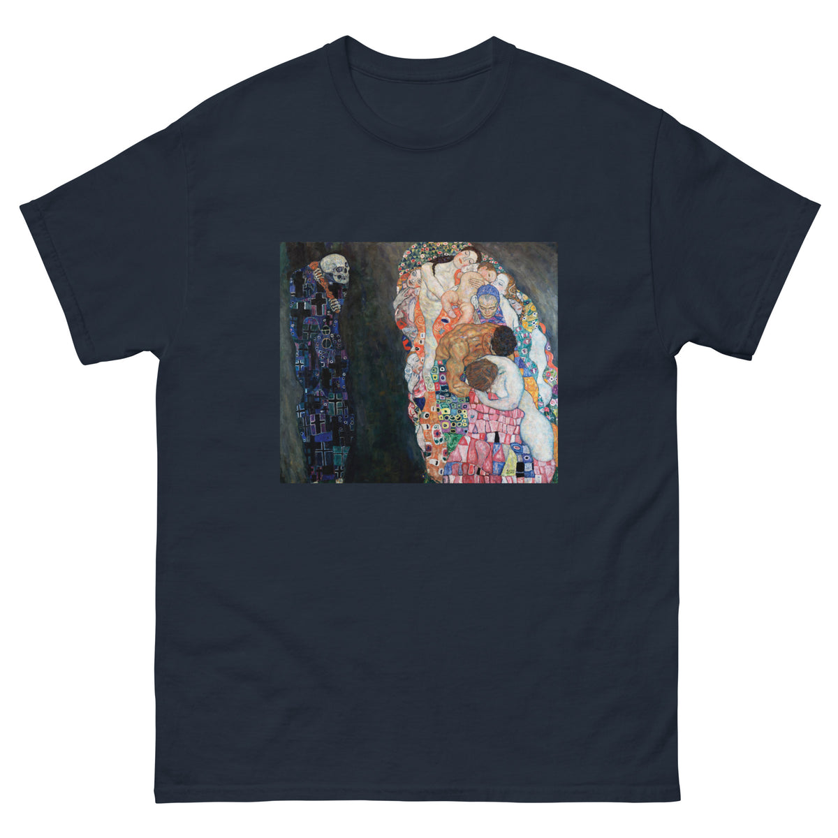 Navy T-shirt Gustav Klimt Death And Life Famous Painting Essential