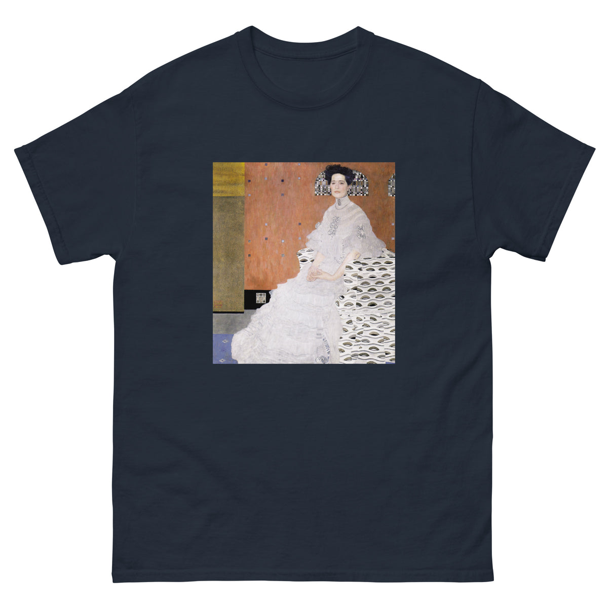 Navy T-shirt Gustav Klimt Bildnis Fritza Riedler Famous Painting Essential