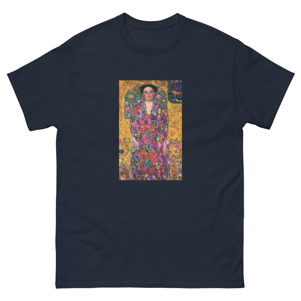 Navy T-shirt Gustav Klimt Portrait Of Eugenia Primavesi Famous Painting Essential