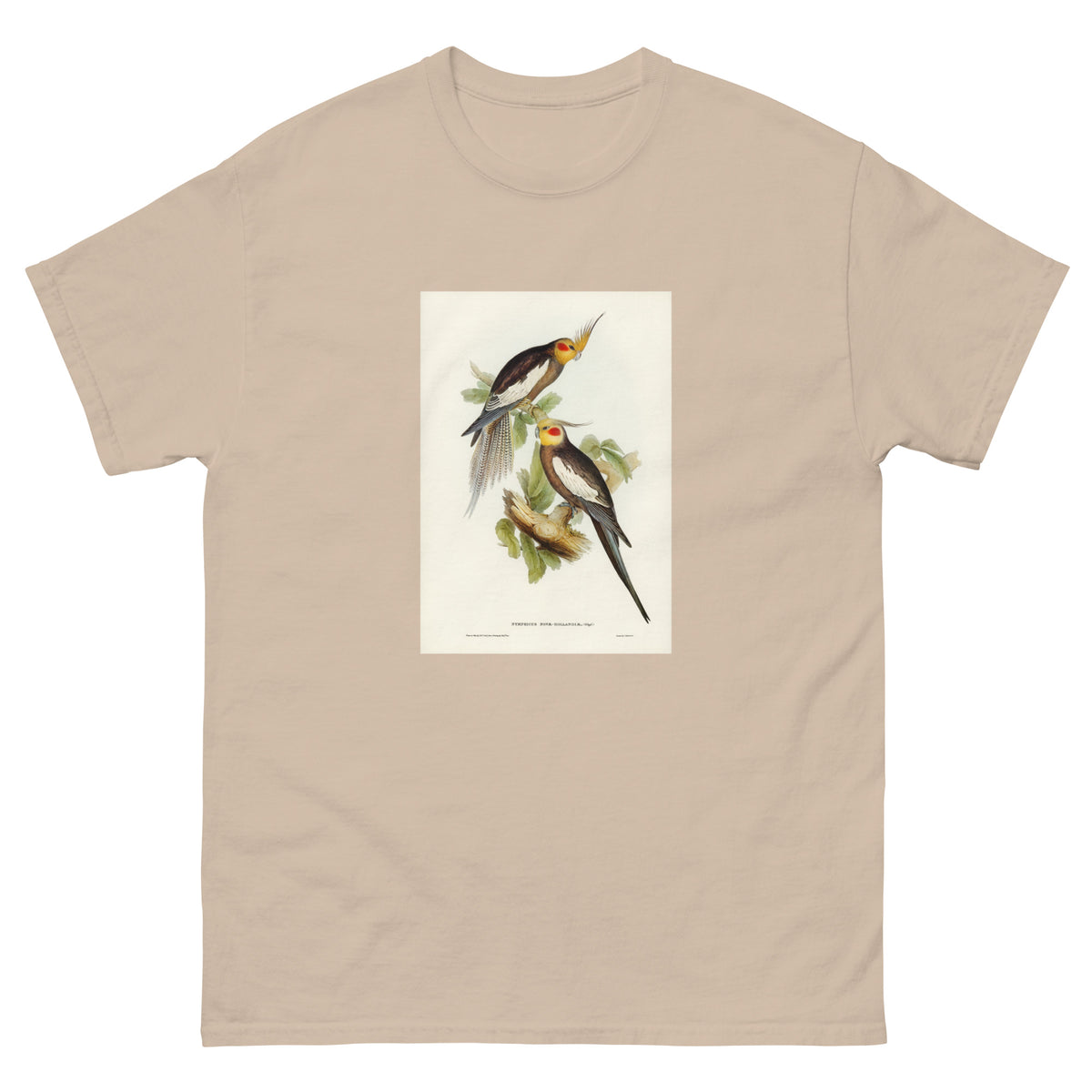 Sand T-shirt Cockatoo Parakeet Nymphicus Novae Hollandiae Illustrated - Elizabeth Gould 1804 Essential