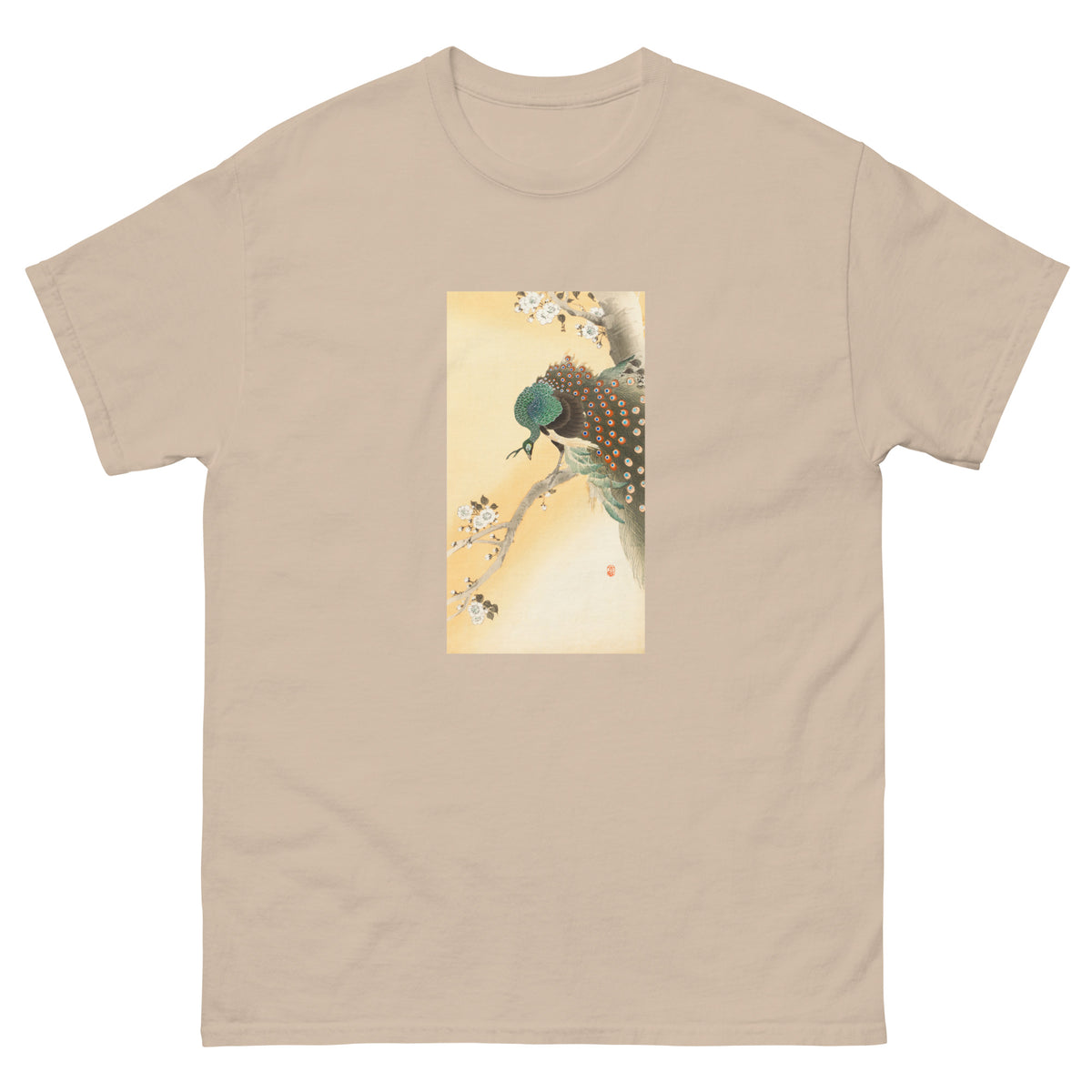 Sand T-shirt Peacock On A Cherry Blossom Tree - Ohara Koson 1900 Essential