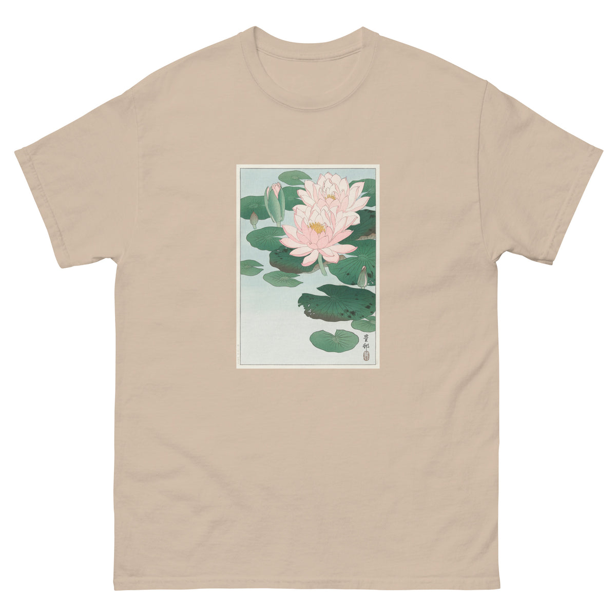 Sand T-shirt Water Lily - Ohara Koson 1920 Essential