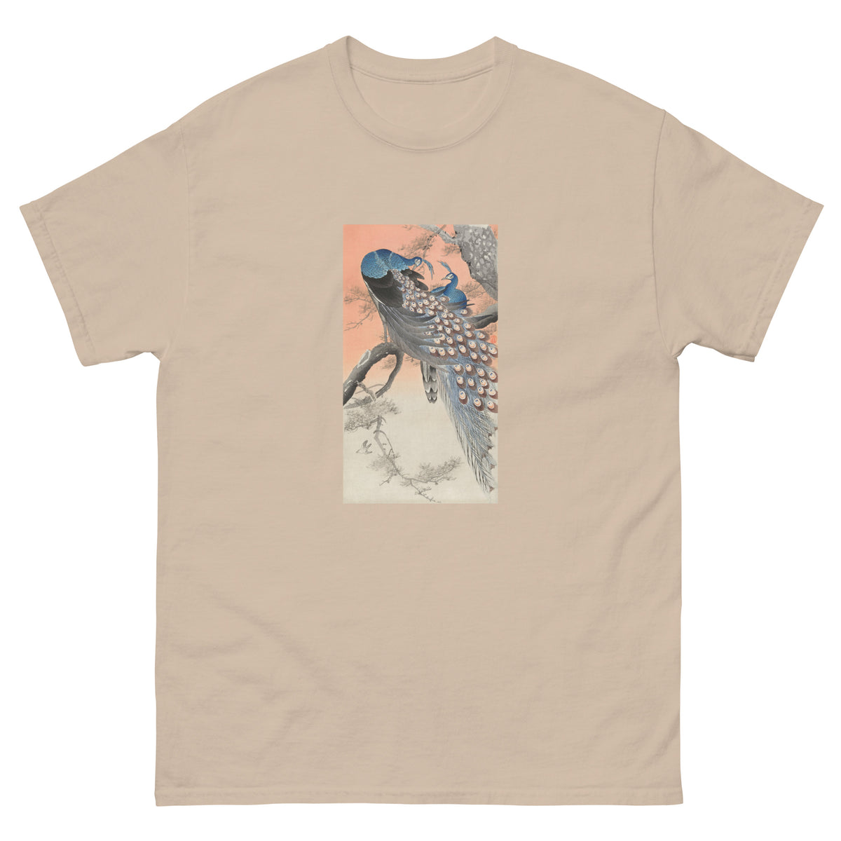 Sand T-shirt Two Peacocks On Tree Branch - Ohara Koson 1900 Essential