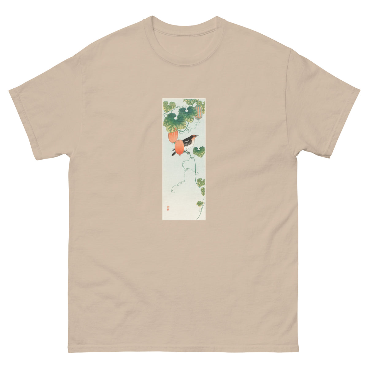 Sand T-shirt Songbird In Cucumber Plant - Ohara Koson 1925 Essential