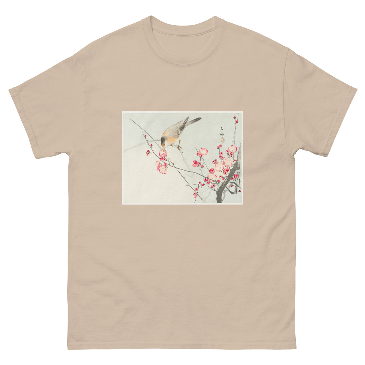 Sand T-shirt Songbird On Blossom Branch - Ohara Koson 1900 Essential